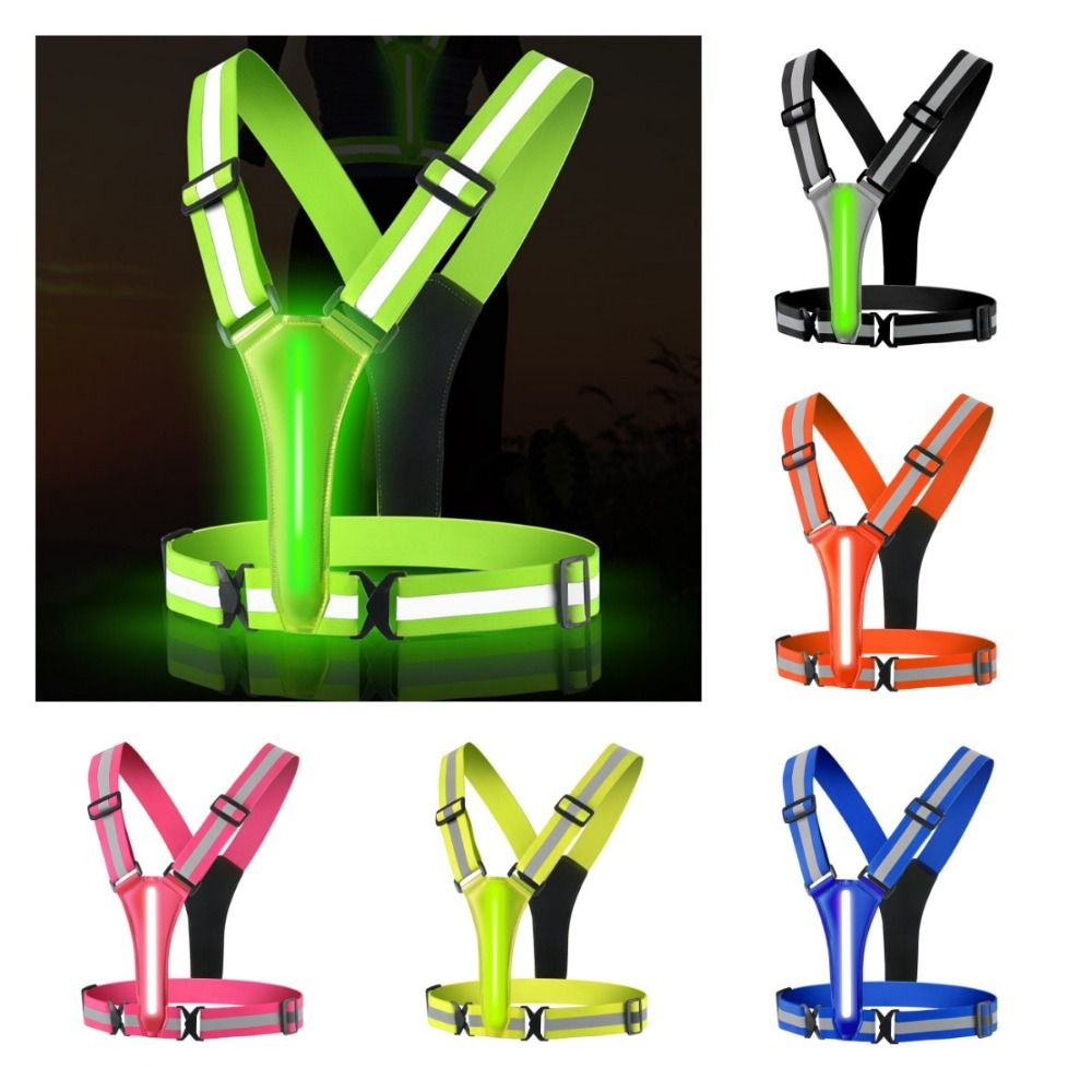 Running Visibility Gear - سترة عاكسة بإضاءة LED قابلة لإعادة