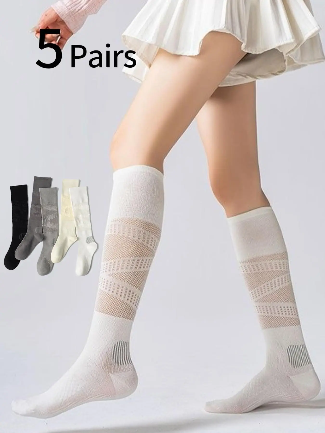 Sports Socks - 5 أزواج من جوارب الرياضة النسائية،