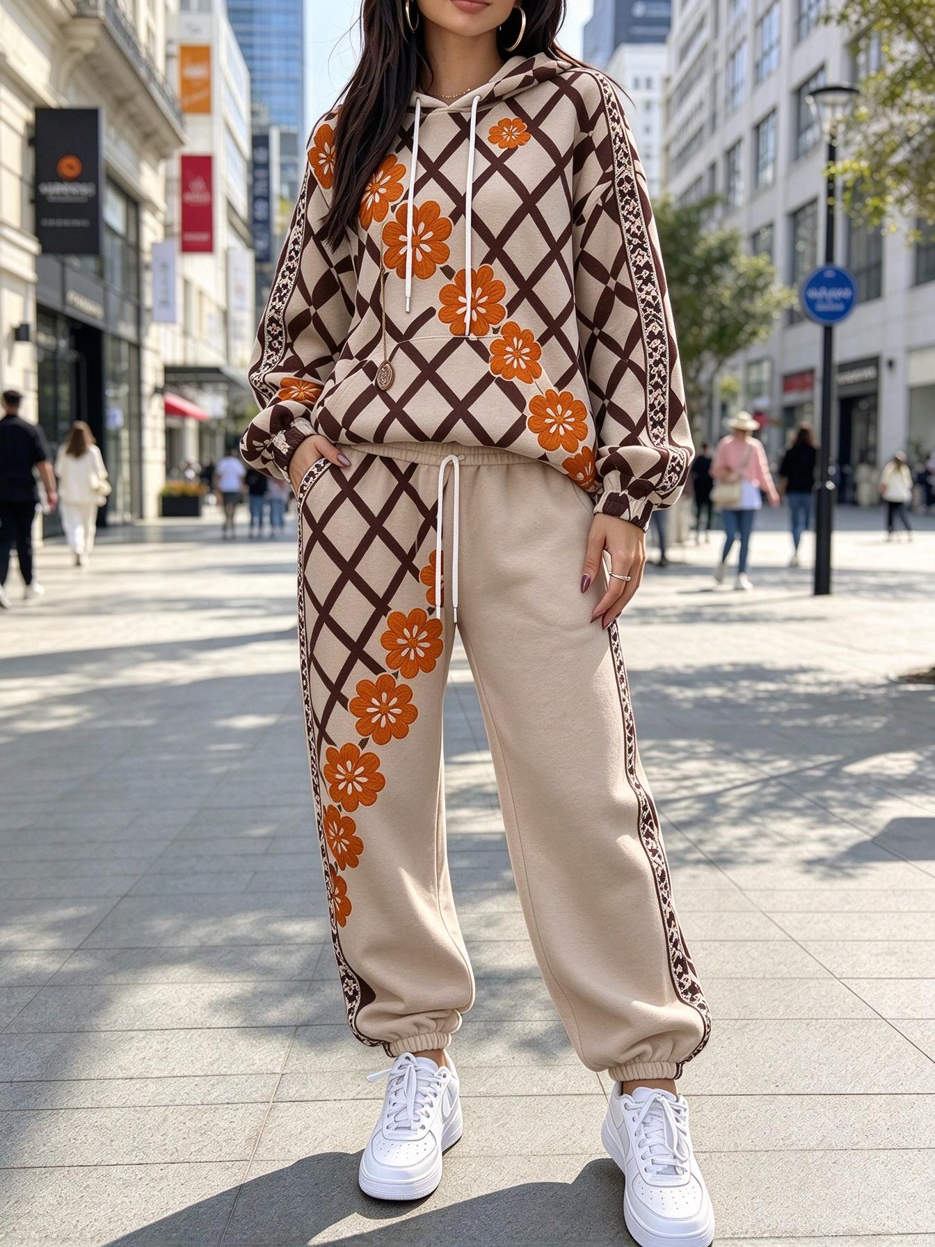 بدلة رياضية نسائية بطبعة زهور  - مراجعة Joggers Pants وسعره