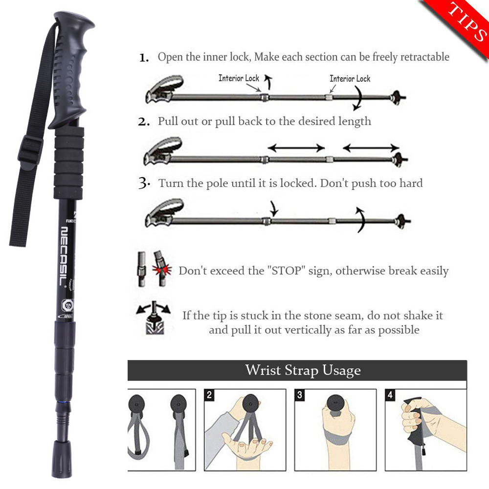 قطعتان/مجموعة من عصي المشي للت - مراجعة Trekking Pole Carbon وسعره