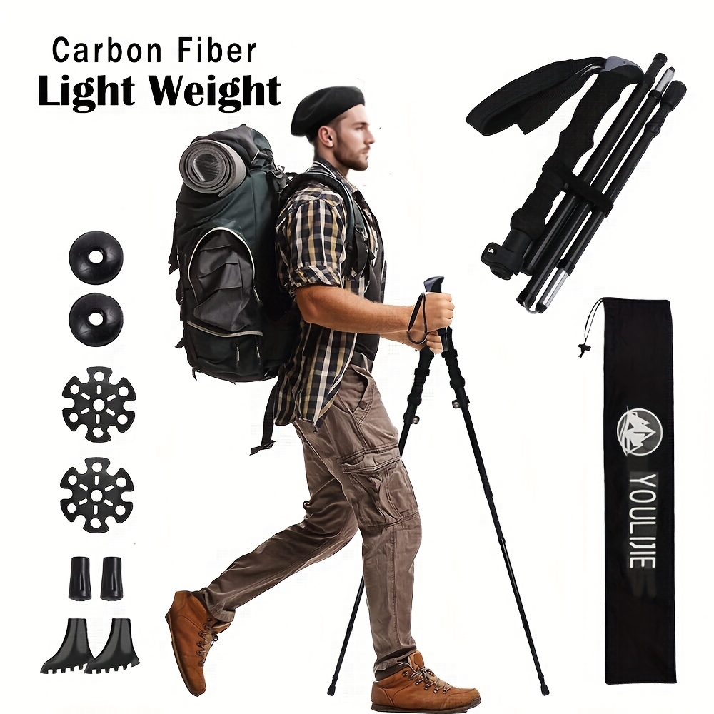 عبوتان من العصي القابلة للطي ا - مراجعة Trekking Pole Carbon وسعره